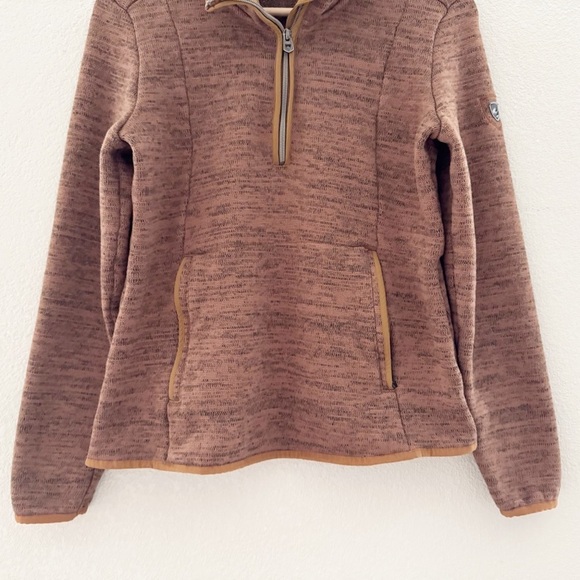 Kuhl Ascendyr Sweater Quarter Zip Pullover Fleece Casual Hiking Camping Brown S - Picture 7 of 15